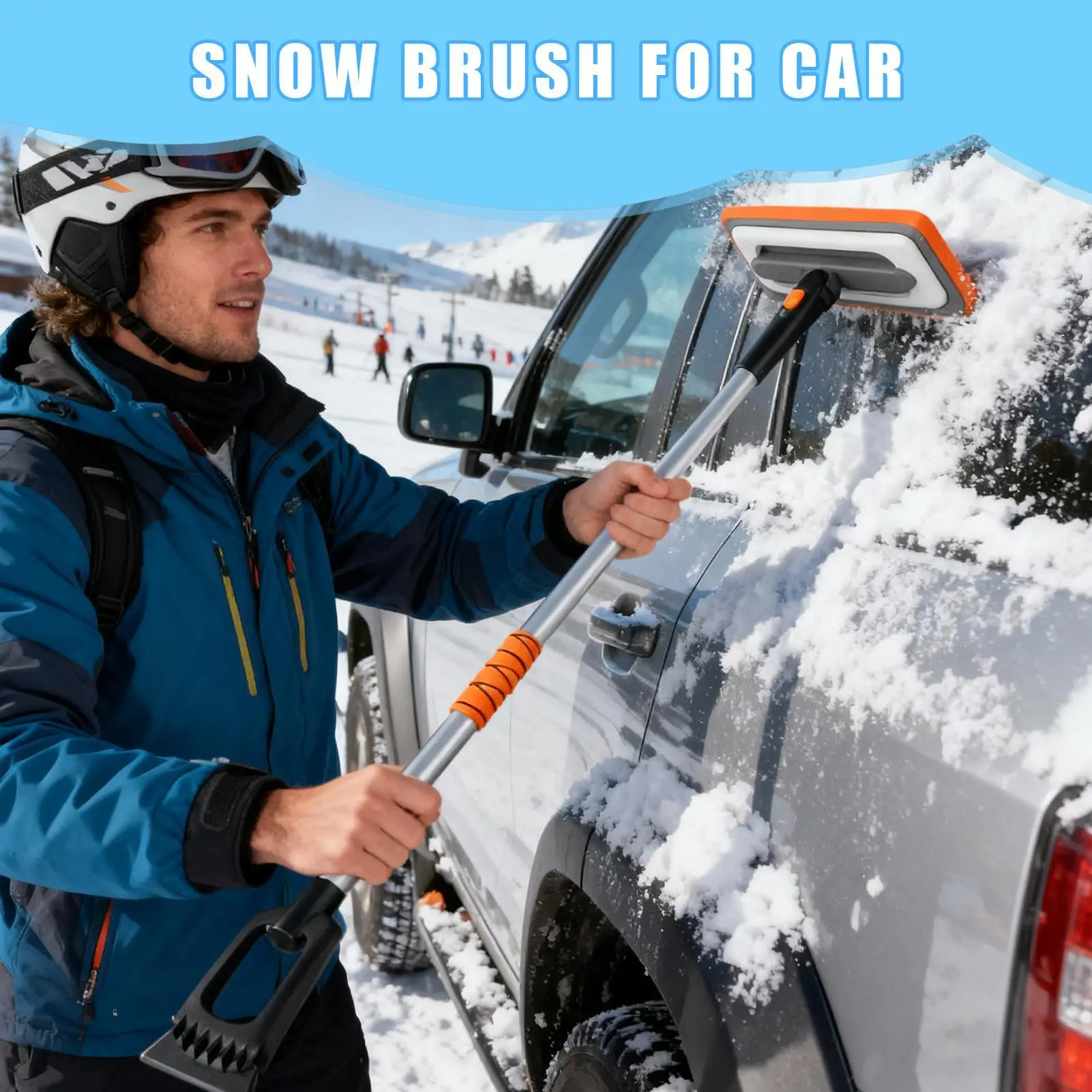 Snow Scraper For Car Ergonomic Aluminum Alloy Multifunctional Supplies Car Windshield Scraper For Window Truck SUV Vehicle Roof