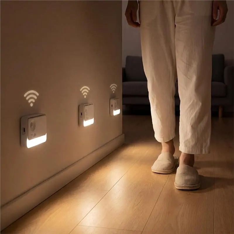 [NEWA76K!】 Sync Motion Sensor Stair Light, 3-Pack USB-C Rechargeable Night Light For Indoor For Hallway Safety