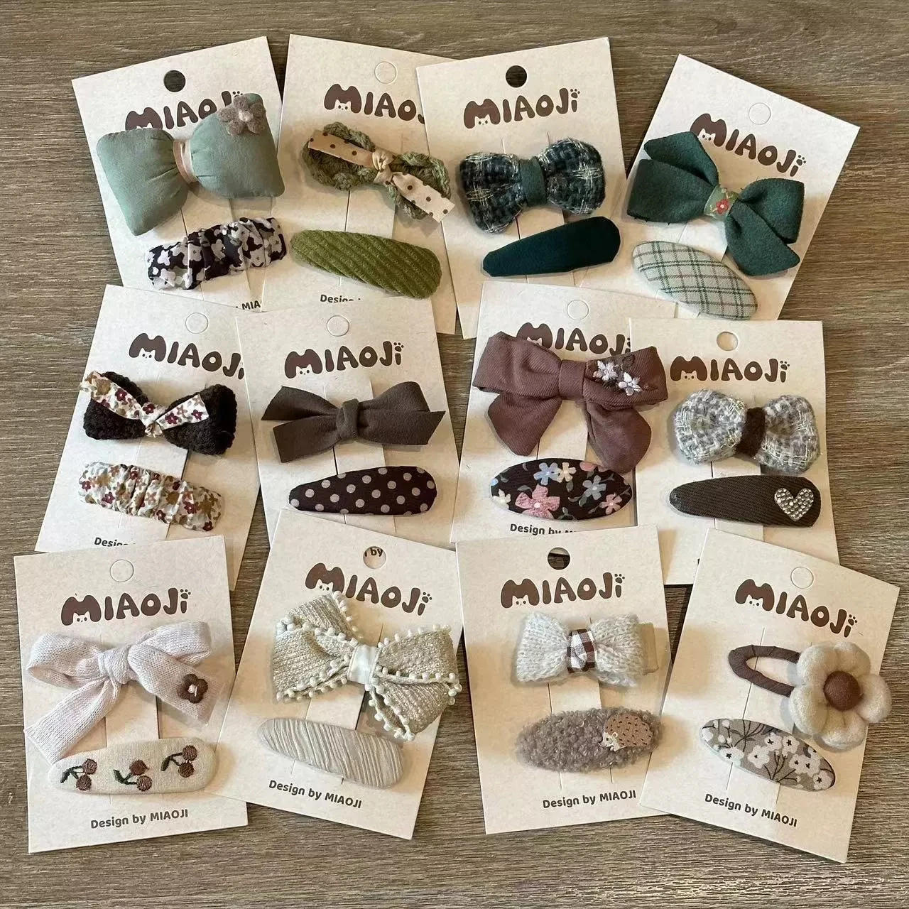 

5pairs Baby Girls Barrettes Maillard Color Hairbow Snap Hair Clip Kids Cute Hair Accessories Fabric Bow Hairpins Children Clip