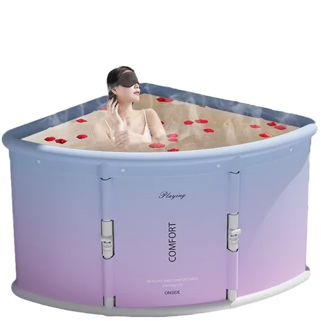 Portable Collapsible Triangle Bath Bucket, Large Capacity Bathtub, Home Ice Bath, Winter Shower Bathing Artifact