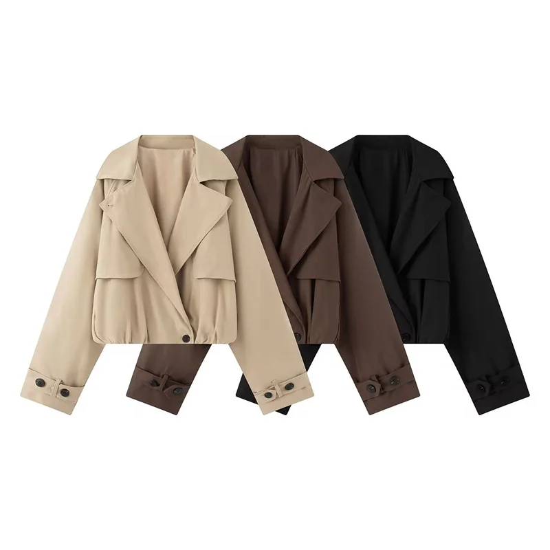 Damenjacke 2026 Neue Frühlingsmode Braune Jacke für Damen Lässige Herbst-Damenjacke Persönliche Schicke Damen-Oberbekleidung