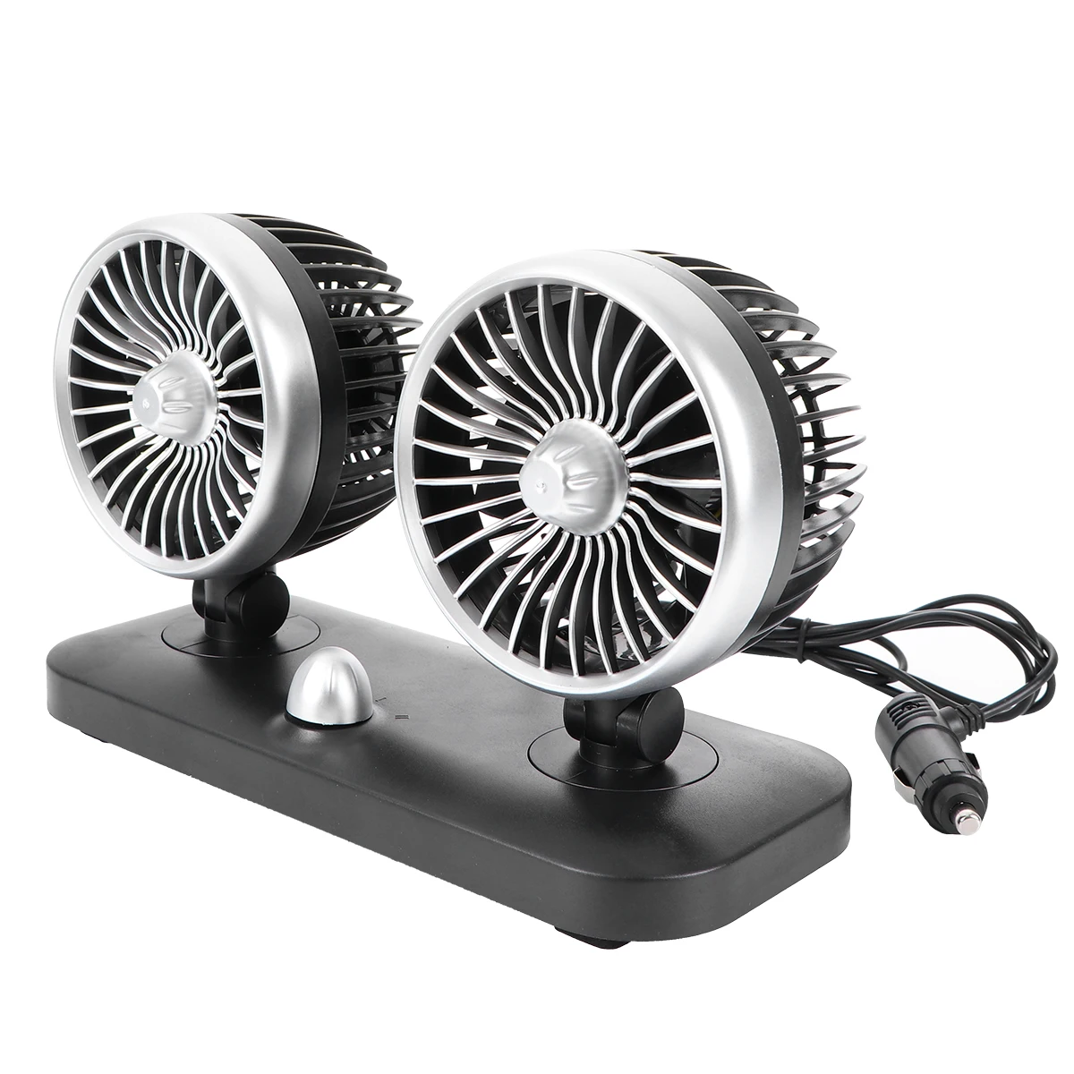 

1pc 12V Double-Headed Car Usb Fan Portable Vehicle Air Cooler For Truck Suv Rv Boat With Long Power Cord Low Noise
