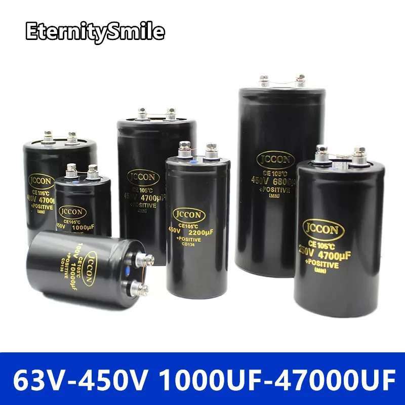 

63/100/250/400/450V MFD Aluminum Screw Audio Filtering Electrolytic Capacitor 1000/1500/3300/4700/5600/6800/10000/22000/47000UF