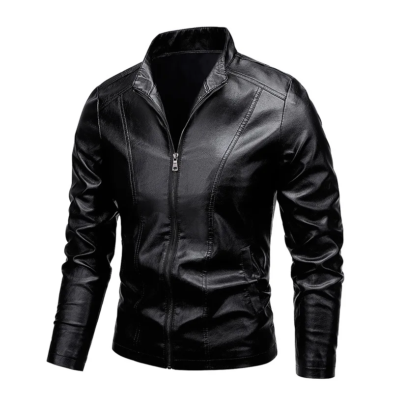 

Autumn and Winter New Men's PU Leather Coat Youth Trend Casual Large Leather Jacket Motorcycle Men's Wear