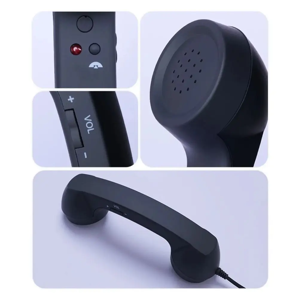 Wired Receiver Retro Telephone Handset Handheld Receiver Type-C/3.5mm Handheld Telephone Receiver External Volume Control