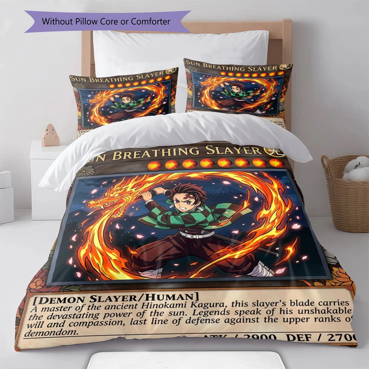 Demon Slayer Kimetsu no Yaiba Duvet Cover Soft Comfortable, Children Bedding Gift, Various Sizes -HE88