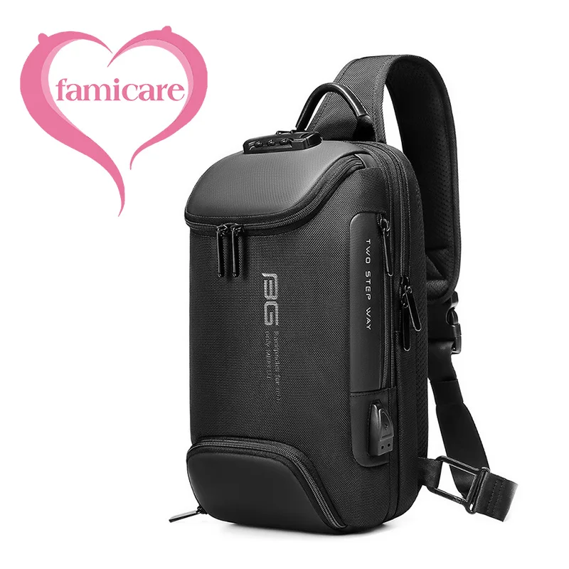 Mochila antirrobo informal para hombre, bolso de pecho cruzado de un hombro, impermeable, de gran capacidad, para deportes al aire libre y viajes, a