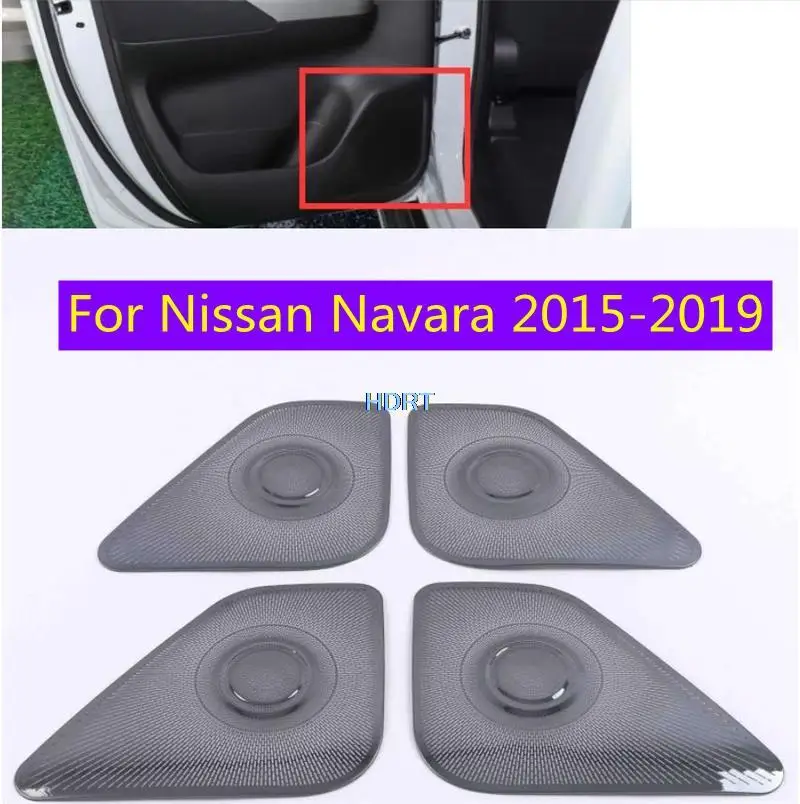 

Car Stainless steel Audio Speaker Cover Trim Door Loudspeaker Cover Trim Car Accessories interior For Nissan Navara 2017-2021