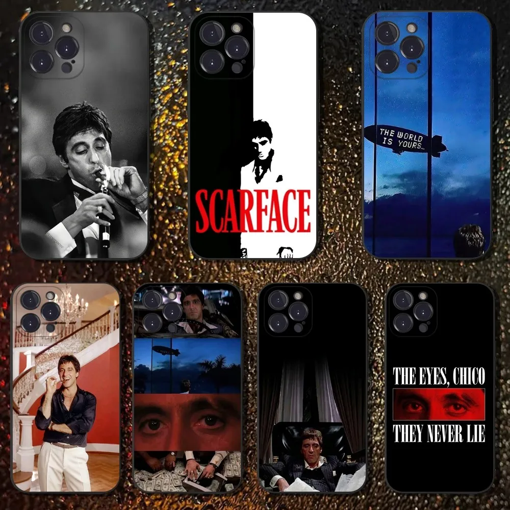 

Movie S-Scarfaces Phone Case For iPhone 16,15,14,13,12,11 Plus,Pro Max,XS,X,XR,SE,Mini,8,7,Soft Silicone Black Cover