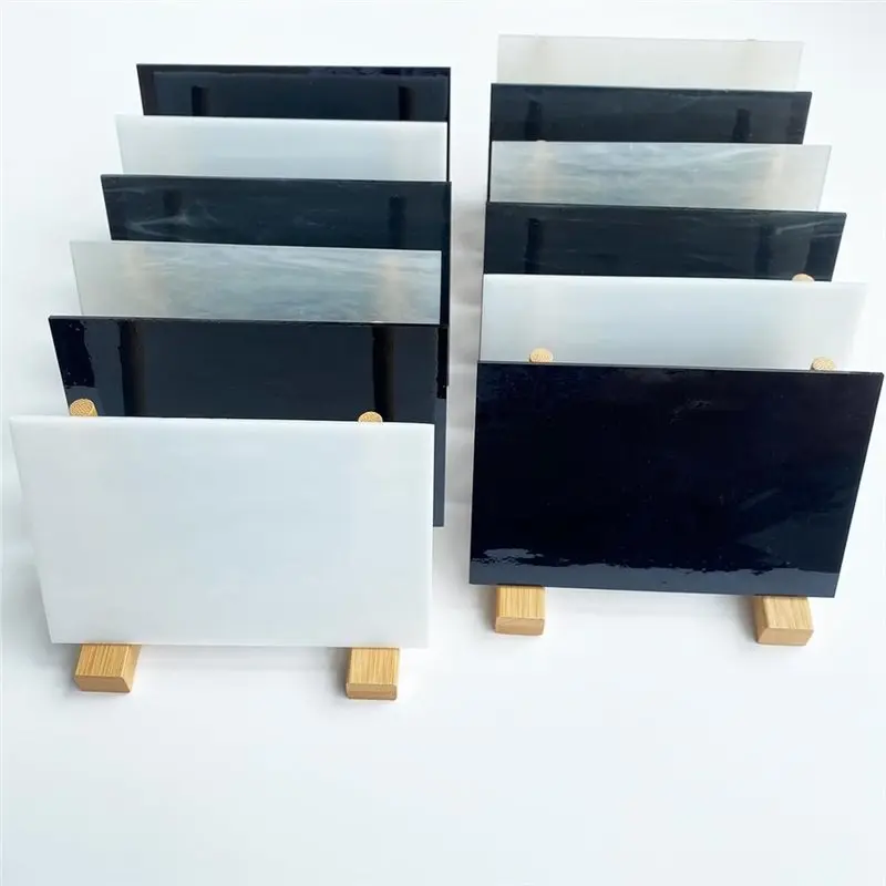 B14C Supplies For Glass Hobbyists- White Black Stained For Glass Variety Pack(12 Sheets), 4 X 6 Inch Art Mosaic Tiles For Crafts