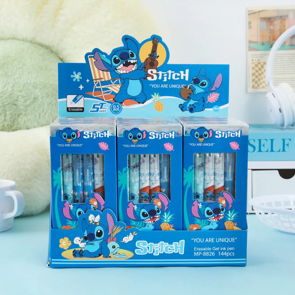 

Cute Cartoon Anime Disney Stitch Gel Pen Student Stationery 0.5mm ST Erasable Writing Pen School Supplies Children Gifts 12pcs