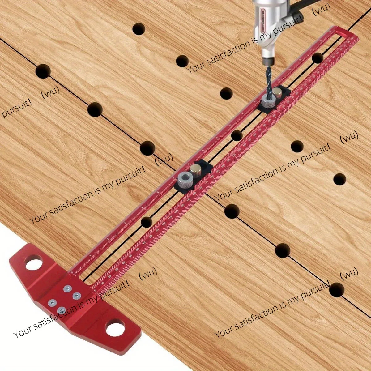 Woodworking 2-in-1 Angle T-shaped scribing ruler, metric system, multi-functional movable marker square ruler