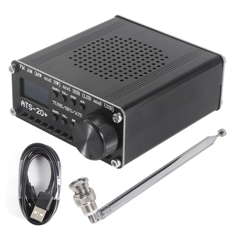 N-B63C Si4732 ATS-20+ ATS20 Portable Shortwave Radio Receiver DSP SDR Receiver FM AM (MW SW) and SSB (LSB USB) with Antenna