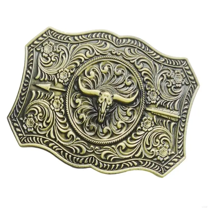 Gesper Sabuk Logam Kuda Retro Hipster Gesper Barat untuk Jeans Trendi Etnis Pengganti Aksesori DIY Y166