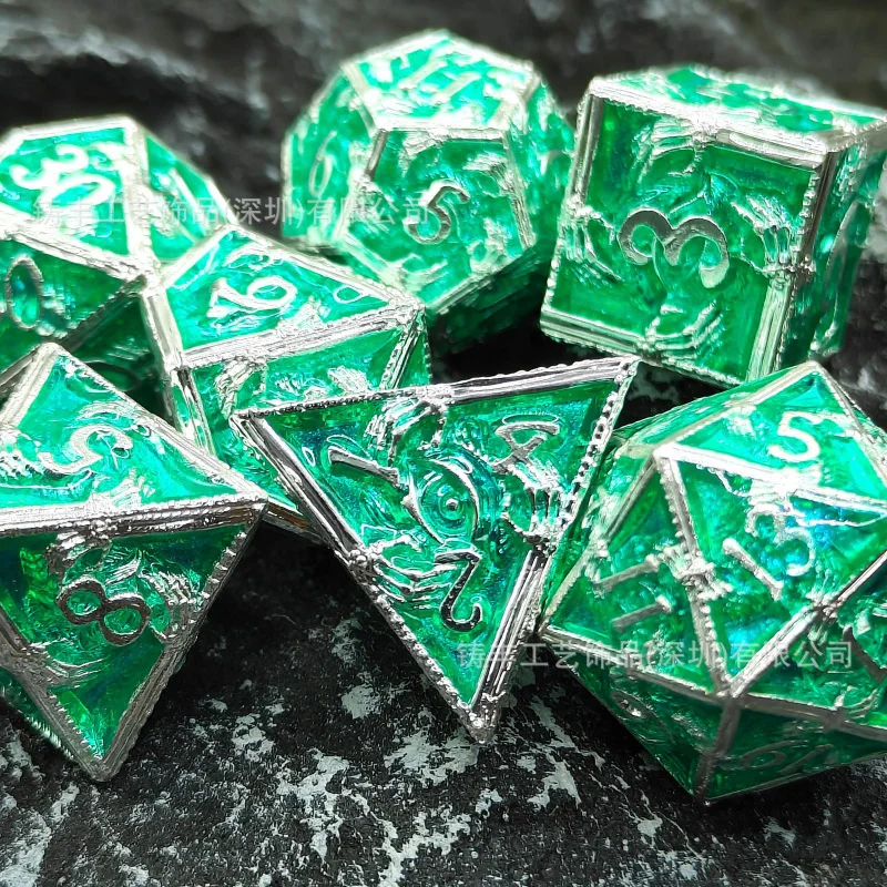 Source Factory in StockDNDDungeons and Dragons DicediceMulti-Sided Dice 7PCSSuit Metal Solid.