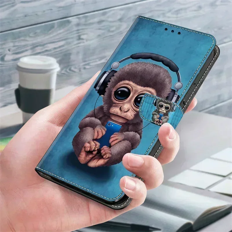 Phone Case For Oppo A74 A54 5G Wallet Case For Oppo A 74 A 54 Case Oppo A73 A93 A33 A53 A53s Painted Cases Luxury Leather Cover