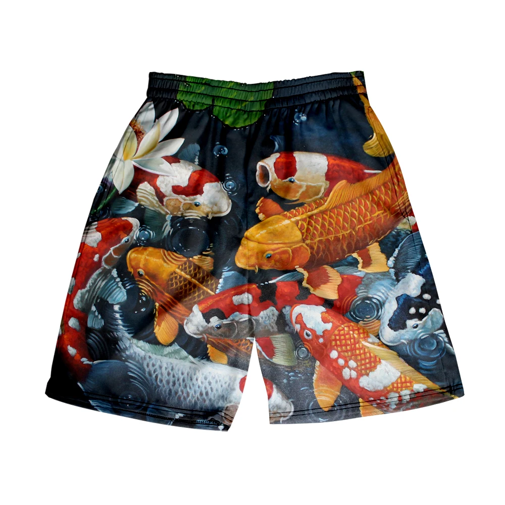 

Koi carp Beach Shorts Men's and women's clothing 3D digital printing casual shorts Fashion trend couple Pants