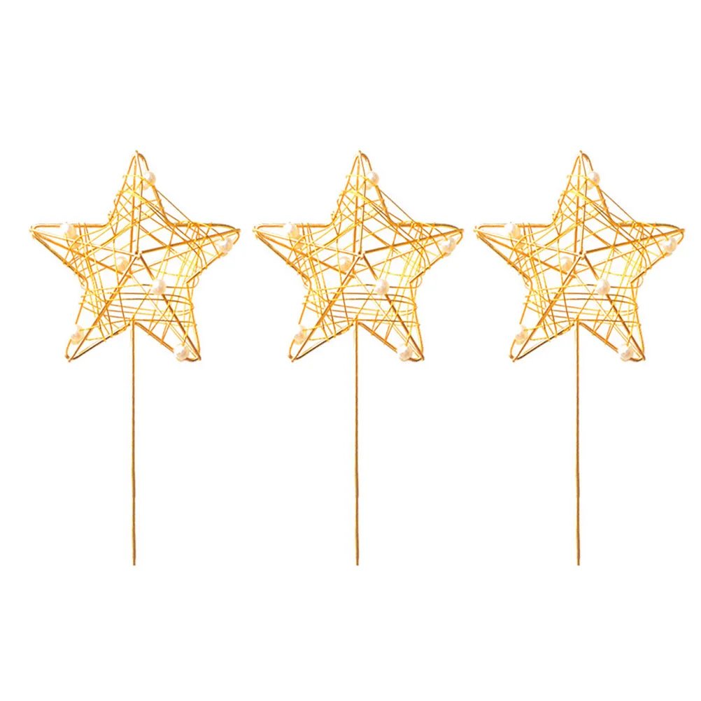 

3pcs Iron Cake Topper Set Reusable Creative Decorations for Wedding Cupcake Party Food Picks Cake Scenic Restaurant Dining