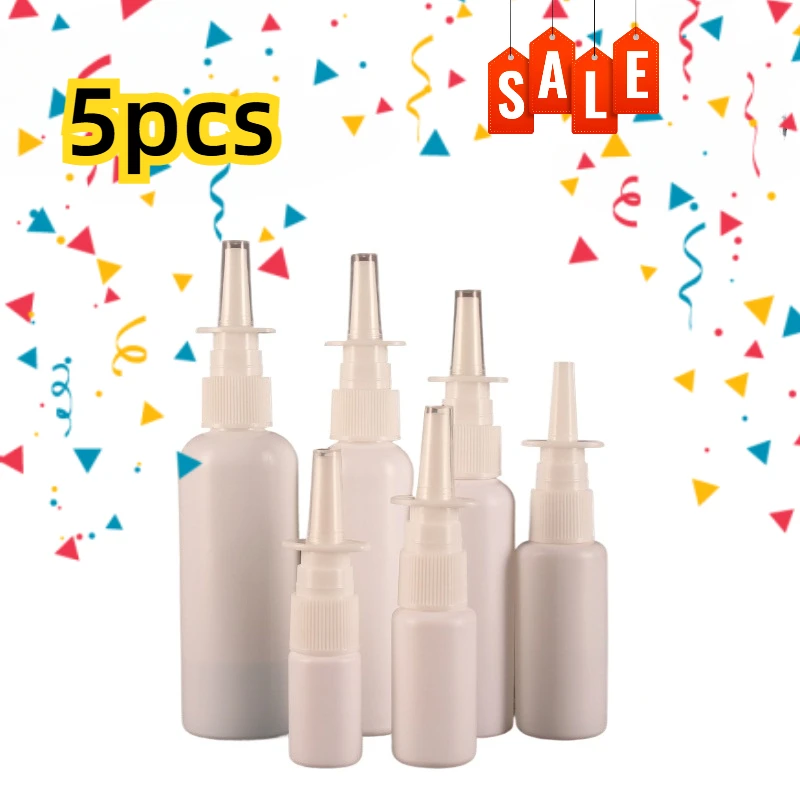 5PCS 10/20/30/50/60/100ML พลาสติกสีขาวปั๊มจมูกสเปรย์ขวดสเปรย์ Nebuliser กลางแจ้งเครื่องสําอางค์