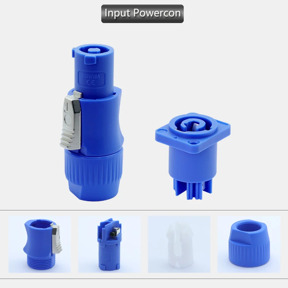 10pcs/5 Sets 3Pin AC Power Plug Chassis Panel Mount 250V 20A Type A NAC3FCA+NAC3MPA-1 Out/In Light PowerConnector