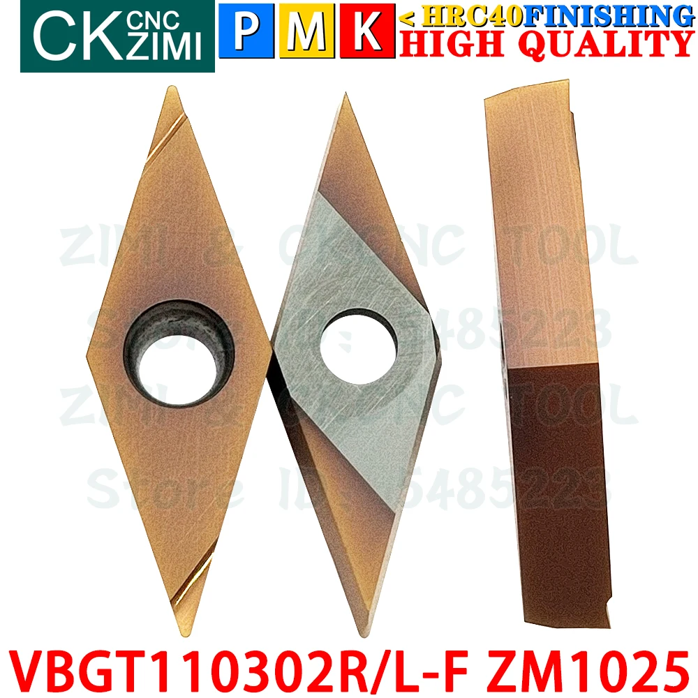 VBGT110302R-F VBGT110302L-F ZM1025 Carbide Inserts Finishing External Turning Inserts Tool VBGT CNC Grooving Metal Cutting Tools