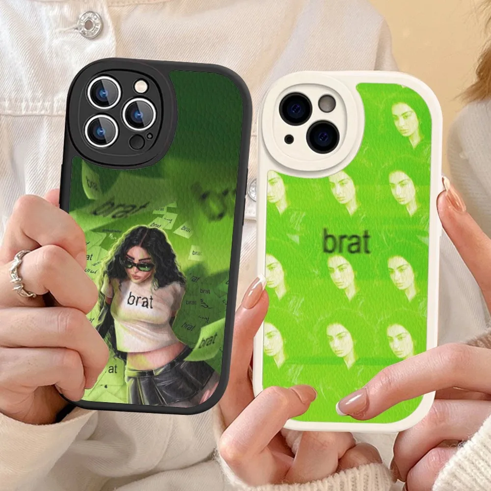 B-Brat C-Charli XCX Phone Case Hard Leather For iPhone 16 15 14 13 12 Mini 11 14 Pro Max Xs X Xr 7 8 Plus Fundas