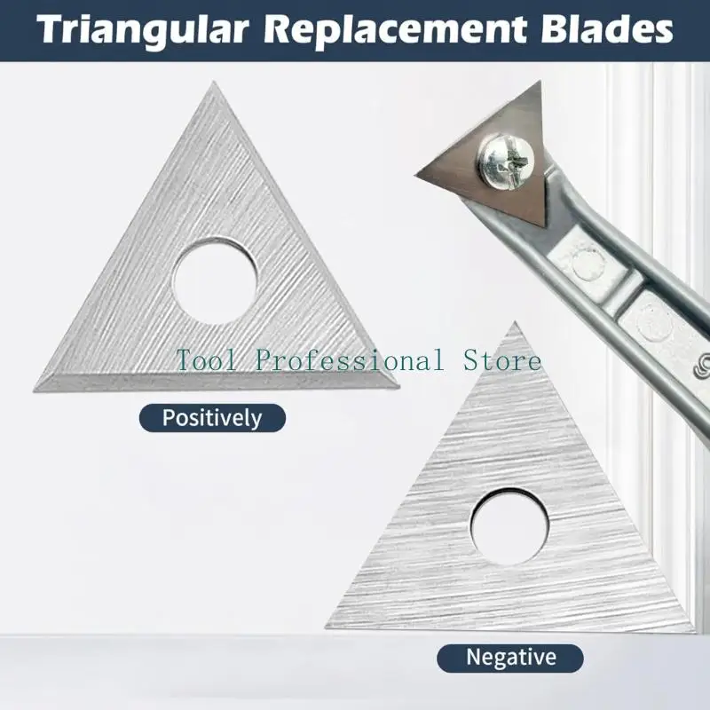 57QF Triangular Steel Replacement Blade 3Pcs Double Edges Paint Scrapers 1inch