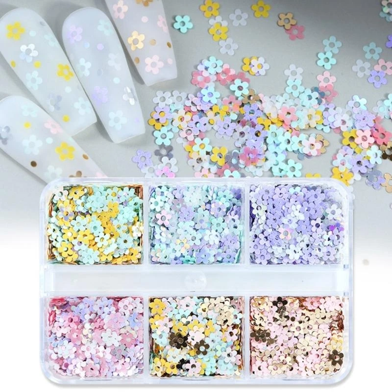 

U4LF 6 сетки цветочный блеск конфетти силиконовые плесени наполнители Diy Art украшения