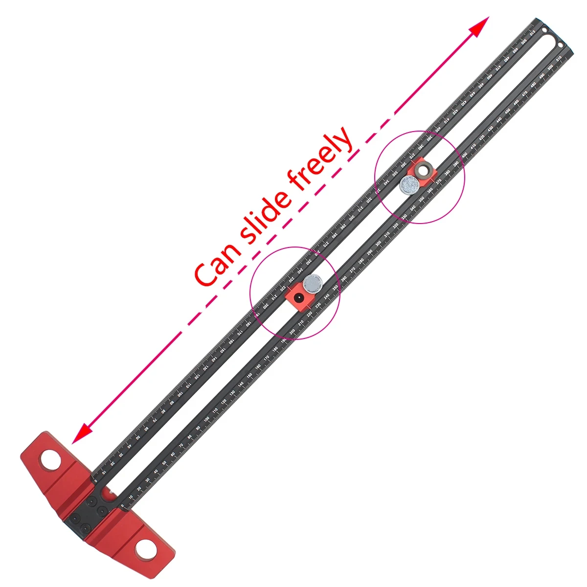 Woodworking 2 in 1 Drilling Positioning Ruler Highprecision Scribe Marking T-Ruler Dowelling Jig 6/8/10mm Drill Locator Punching