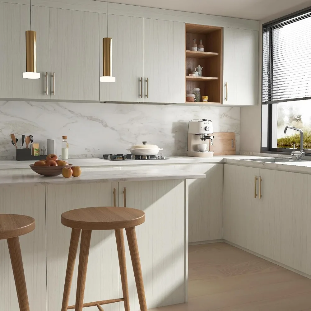 ورق اتصال من الحبوب الخشبية الخفيفة مقاوم للماء وقشر ولصق للمنزل والمطبخ مقاس 36 × 160 بوصة