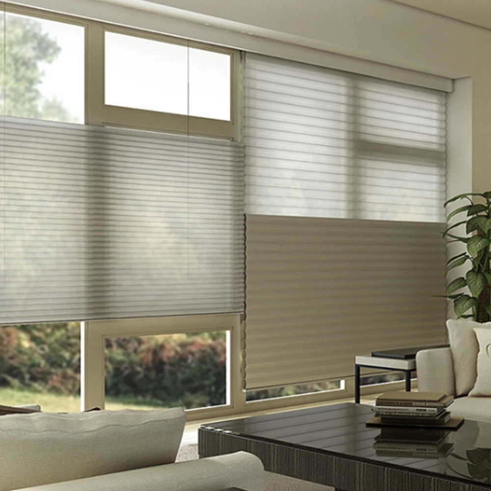 Electric System Cellular Blinds, Honeycomb Blind, Double Layer Fabric SunshadeCustom Size, Windows Shade for Bedroom, Living Roo
