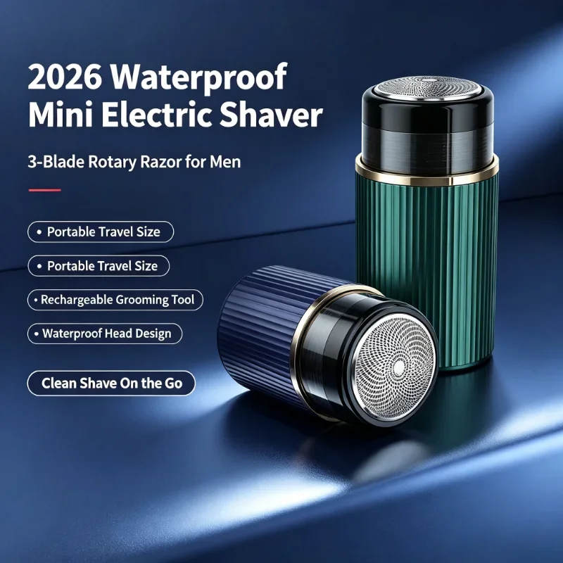 Waterproof Mini Travel Electric Shaver Triple Blades Portable Pocket Beard Razor for Men Daily Use