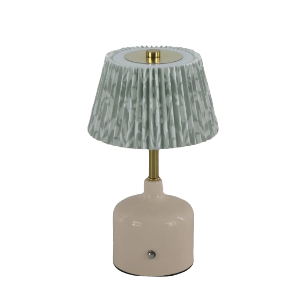 Pleated Design Desk Lamp Ruffled Skirt Touch Control Table Lamp Modern Minimalist Cream Color Night Light Bar Decor