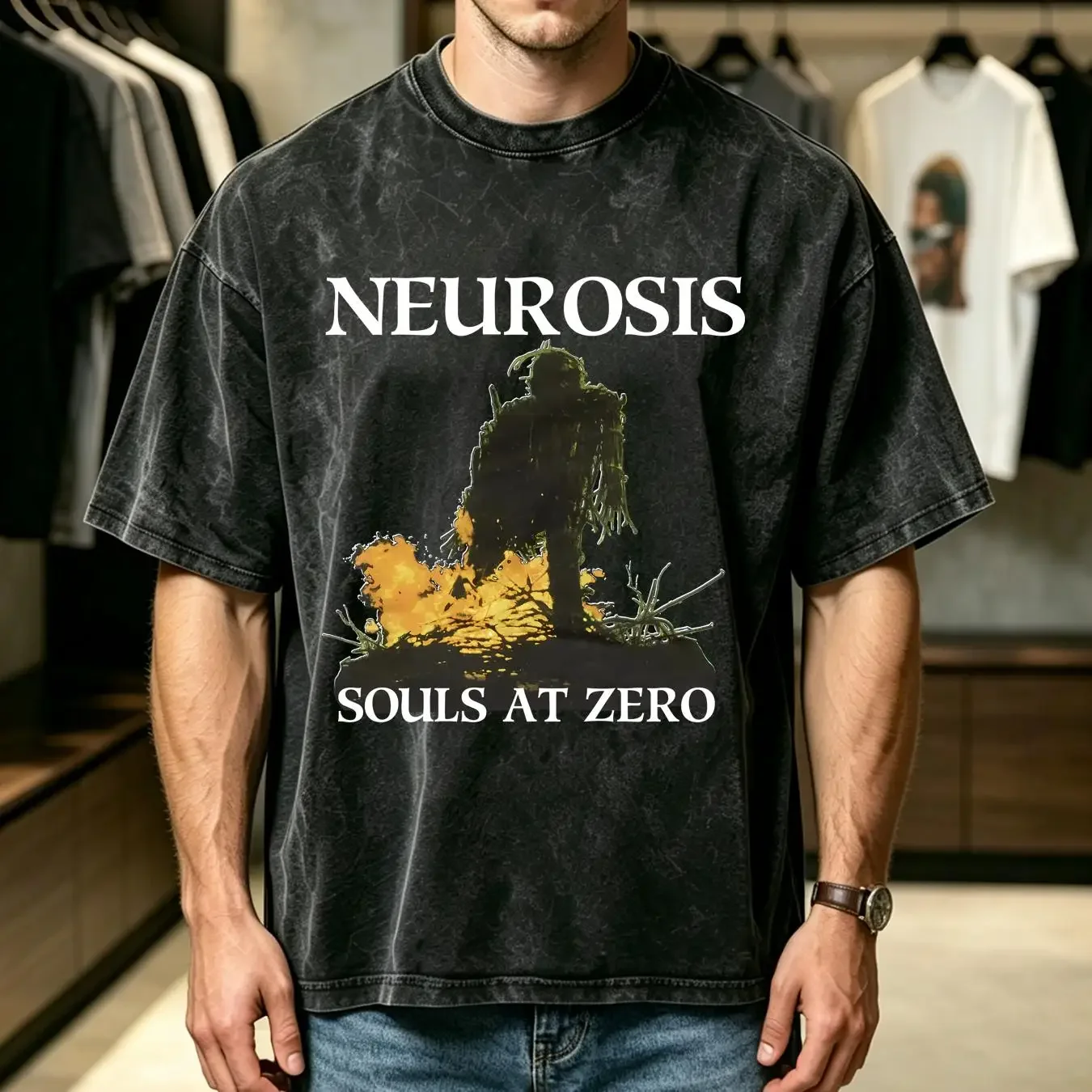 washed T Shirt Remake NEUROSIS 1992 Souls at Zero brand new heavy cotton TE6064 vintage Washed Top For Everyday Wear Casual