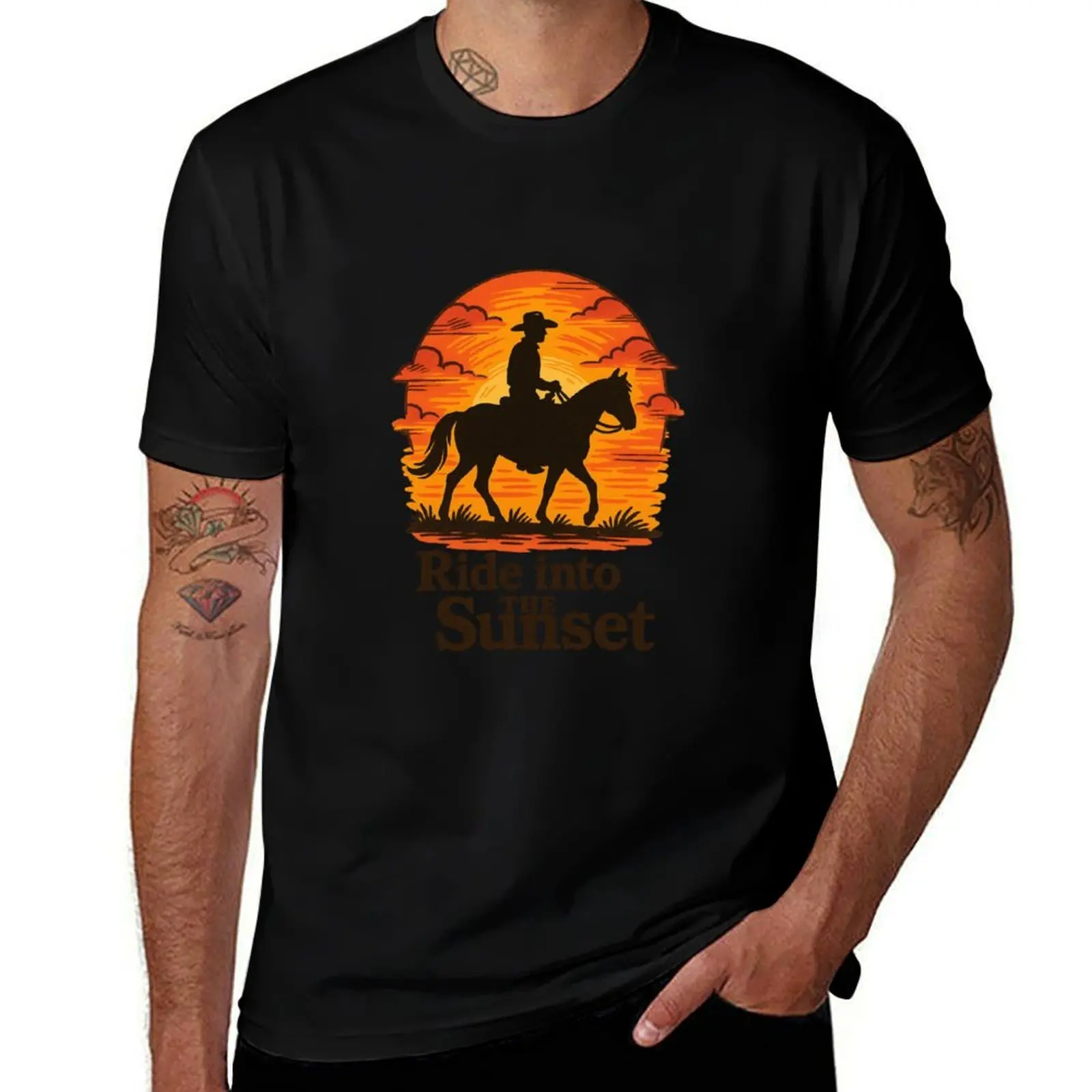 

Ride into the Sunset\t T-Shirt new edition anime stuff heavyweights boys animal print Men's cotton t-shirt