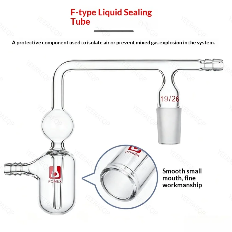 F‑Type Liquid‑Sealed Tube Gas‑Mixture Explosion‑Proof Protection Safety Kit 14/24/29 ground, Anti‑Backflow Metal‑Oxide Detection