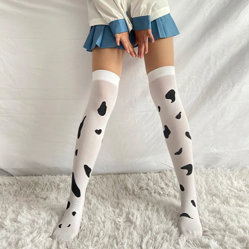 

Sweet and Sexy Stockings Girl Cow Print Thigh Over Knee Socks College Style Personality Cute Fashion Comfortable Kawaii Woman