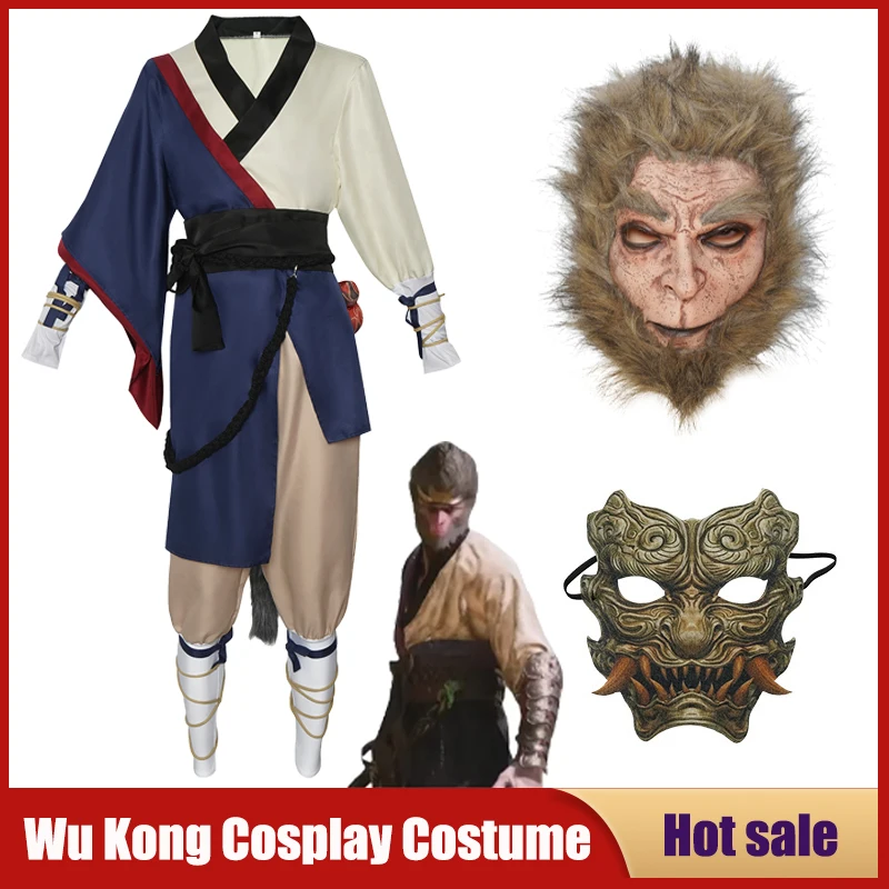 

Game Black Myth Wu kong Cosplay The Destined One Role Playing Halloween Party Monkey King Costume Mask Props Adults Kids Sets