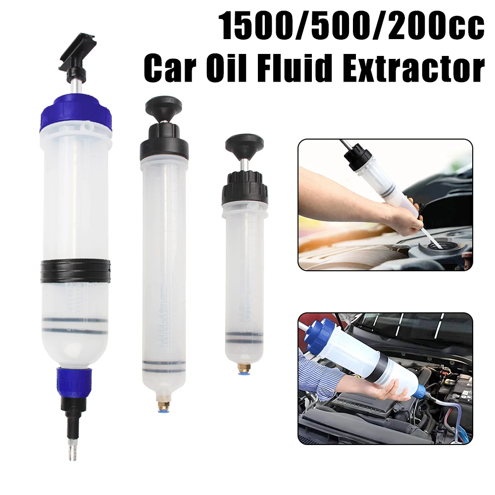 Injecting Pump Brake Liquid 200cc 500cc 1500cc Car Oil Fluid Extractor Suction Vacuum Manual Fuel Transfer Filling Syringe