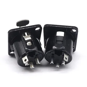 HF XLR 3pin Konektor Steker Jack Mikrofon Panel Pria Wanita Hitam Perak YS145BG YS146BG Kontak Tembaga Soket Logam XLR 10 panel xlr penjualan terbaik - №