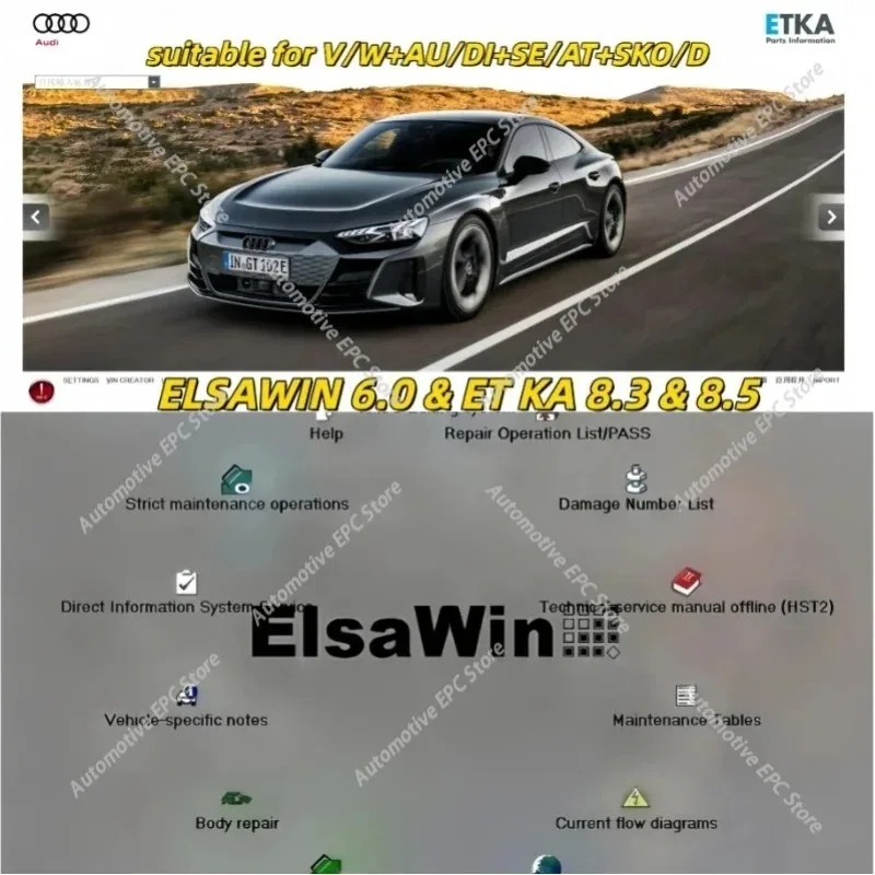 

Премиум ELSAWIN 6.0 и ET KA 8.3 для Audi/VW — высококачественный инструмент для авторемонта, электронный каталог запчастей, последняя версия, мгновенный доступ