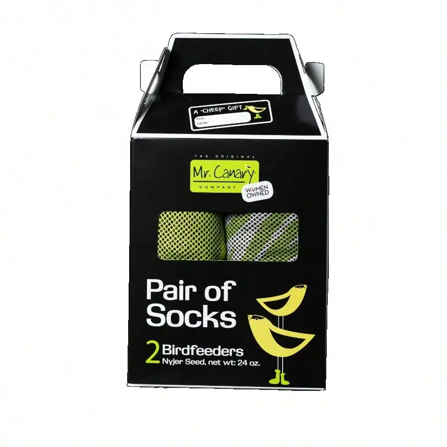 

(2-Pack) Sock Feeders - Small songbirds can hang directly from the bag and enjoy their food from all angles.