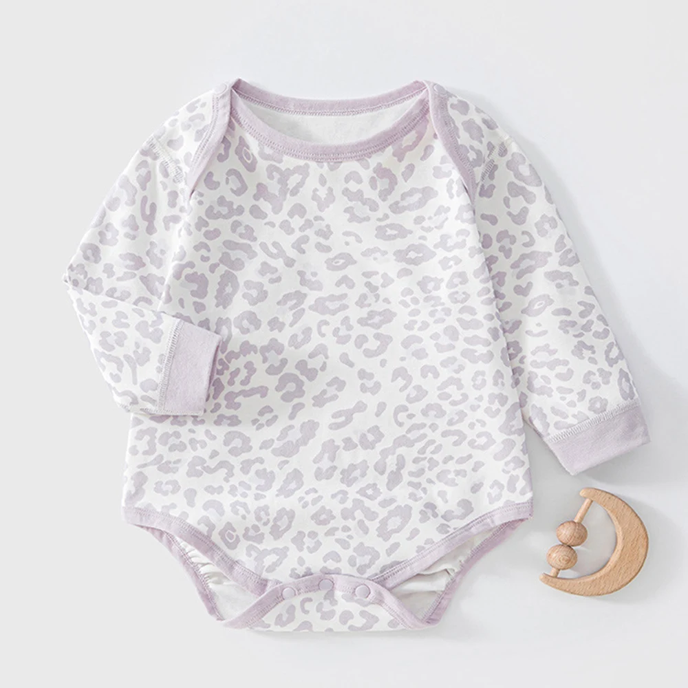 Baby Girl Bodysuit Long Sleeve Cotton Leopard Print Autumn Winter Newborn Clothes Infant Girl Romper Hot Selling