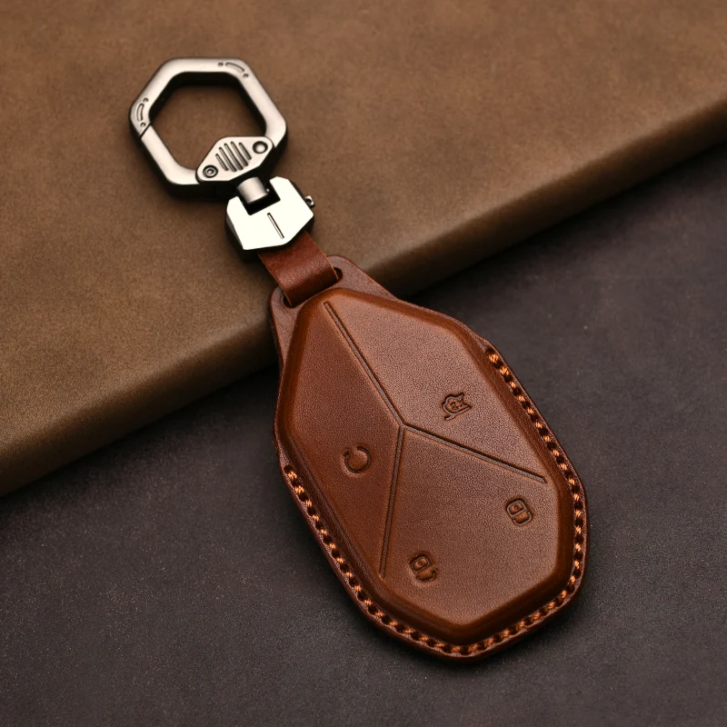 Genuine Leather Protector for BYD Formula Leopard SUPER 5 SUPER 8 SUPER 3 9 Key Case Cover Fob 3