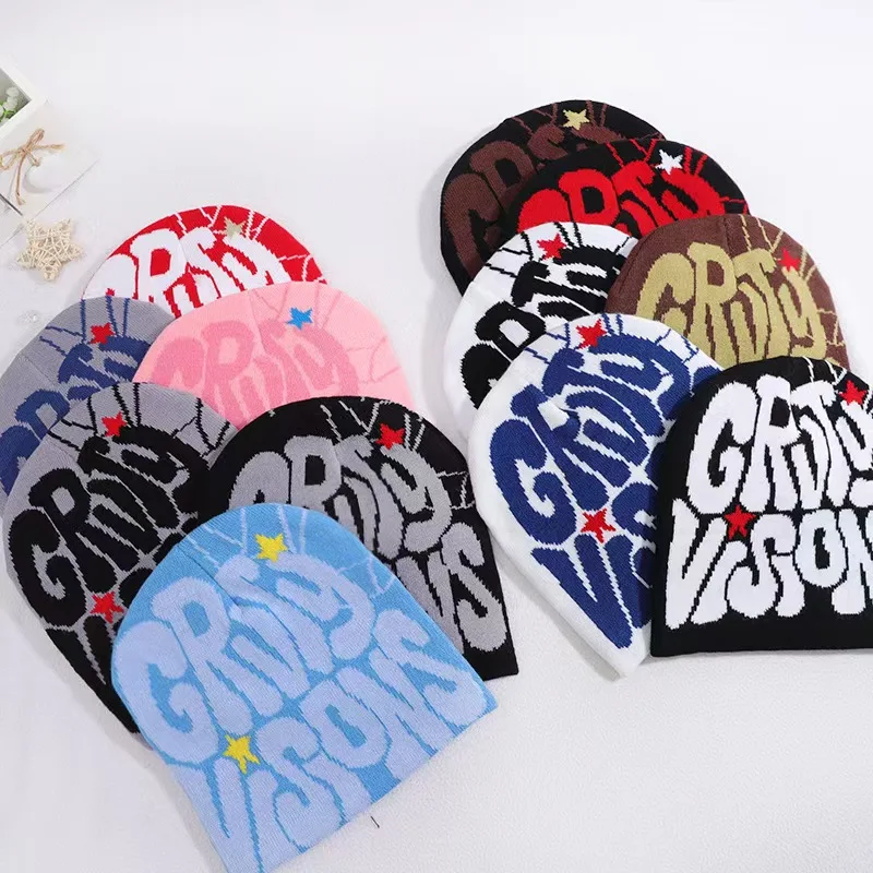جديد الأوروبية والأمريكية شعبية مادة الاكريليك GR رسالة الجاكار في الهواء الطلق موضة قبعة محبوكة للرجال والنساء قبعة صغيرة #2