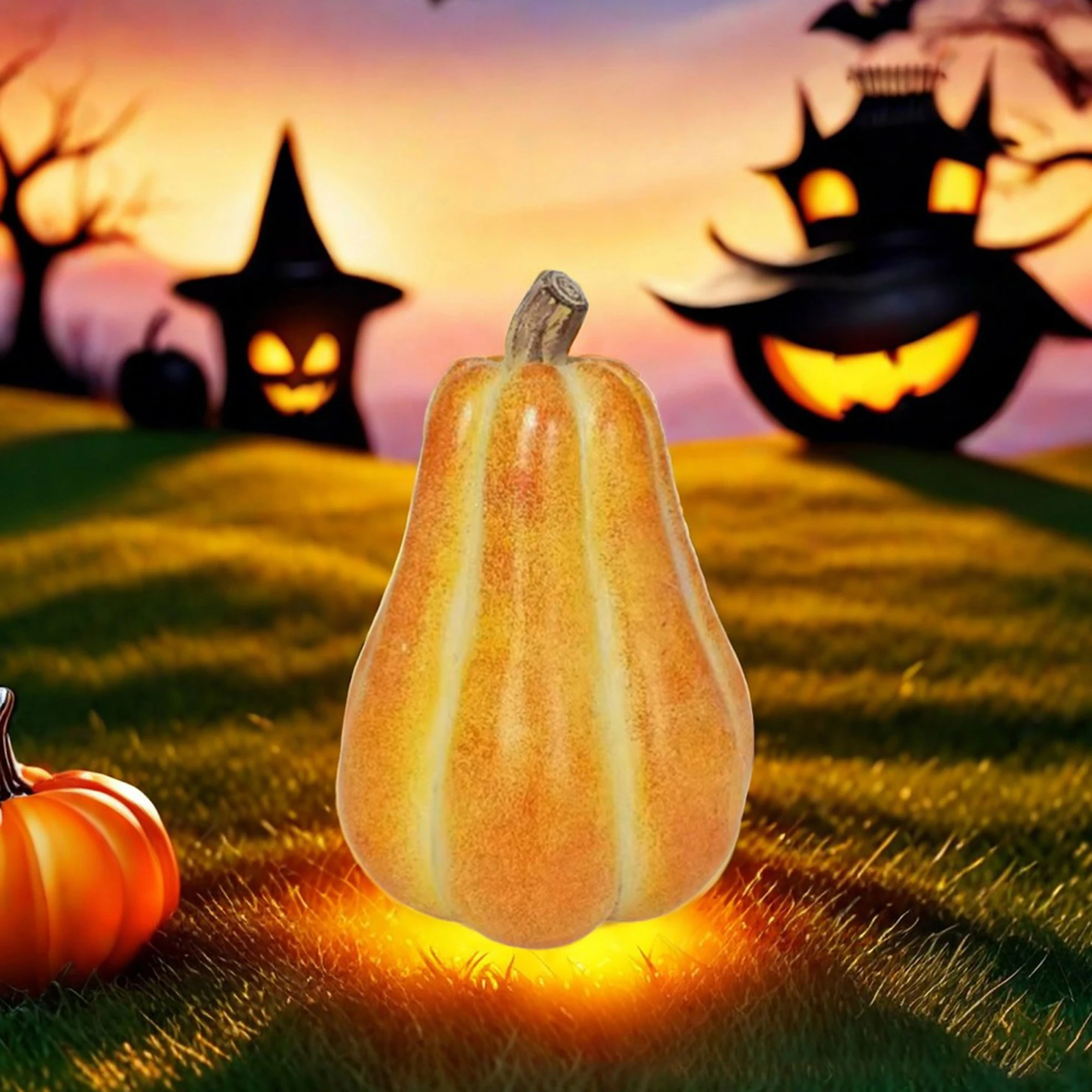 مخيف هالوين جاك أو فانوس الجدول محور يدويا تمثال اليقطين للمنزل مكتب ديكور الحفلات وإعطاء الهدايا #4