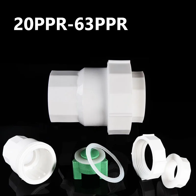 

20PPR-63PPR Вертикальный обратный клапан Фитинги для водопроводных труб Односторонний клапан Пластиковый соединительный адаптер Аксессуары Пластиковое соединение