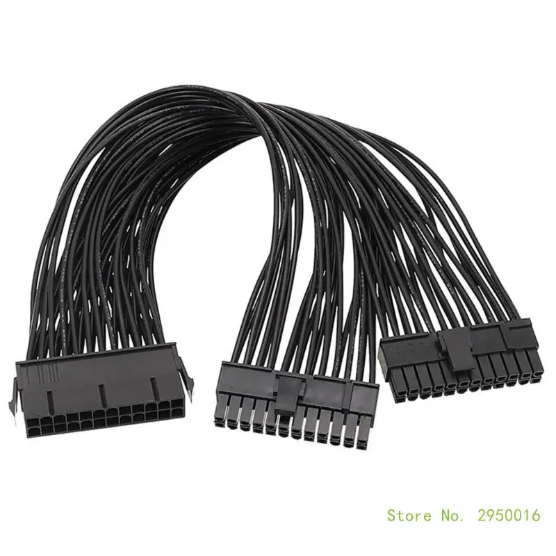 

24Pin 1 To 2Port Power Supply Cord Motherboards Power Extension Cable 24Pin Male to 24Pin Female Extension Cord