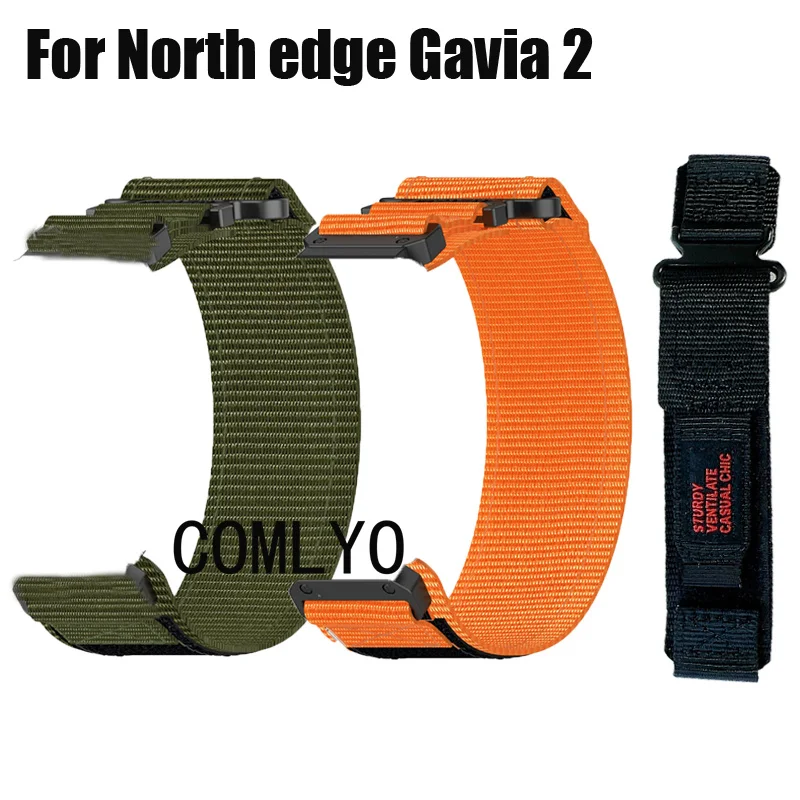 Для часов NORTH EDGE GAVIA 2, нейлоновый холст, спортивный мягкий ремешок для женщин и мужчин, уличный ремень Для часов NORTH EDGE GAVIA 2, нейлоновый холст, спортивный мягкий ремешок для женщин и мужчин, уличный ремень