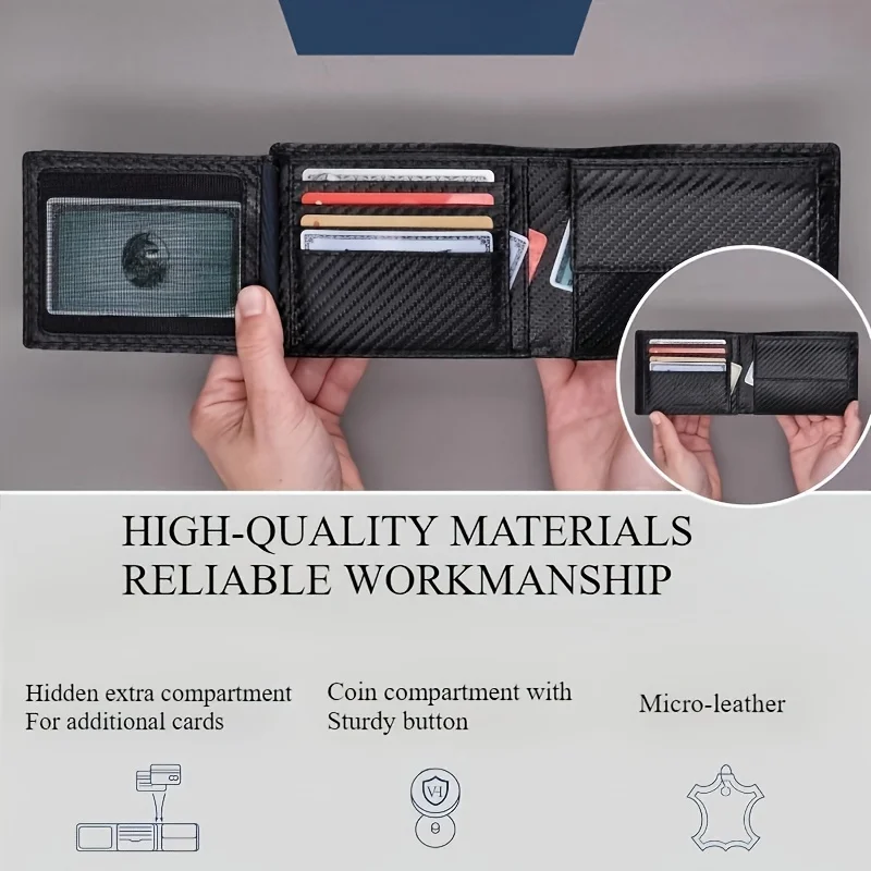 Wallet for Men - RFID Bifold Wallets with 9 Credit Cards 1 ID Window Slim Minimalist Front Pocket Gift For Men